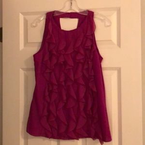 Ruffled pink sleeveless top